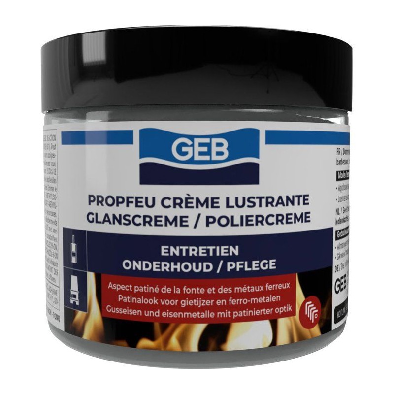 Creme lustrante Propfeu- GEB - Entretien et protege la fonte - Pot 220 ml