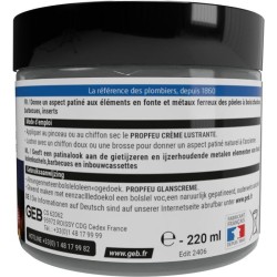 Creme lustrante Propfeu- GEB - Entretien et protege la fonte - Pot 220 ml