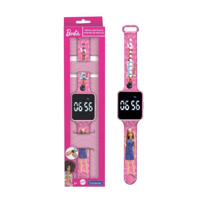 Lexibook - Barbie - Montre LED connectée - Bracelet ajustable