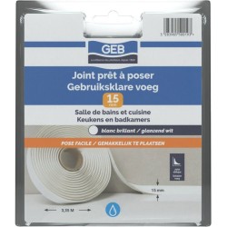 Joint pret a poser - GEB - Largeur 15 mm x 3,35 m - Blanc