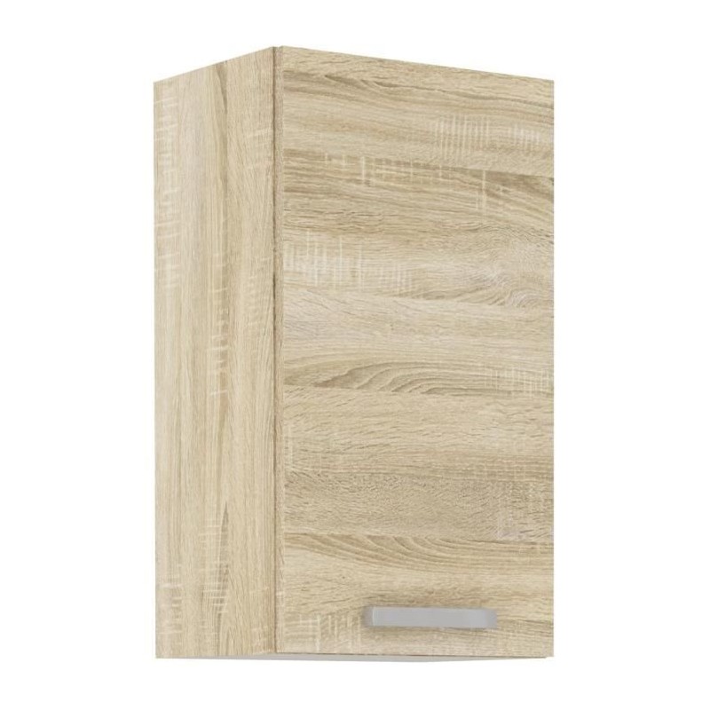 Meuble haut 1 porte battante - Décor chene sonoma - L 40 x P 31,6 x 72 cm - L...