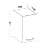 Meuble haut 1 porte battante - Décor chene sonoma - L 40 x P 31,6 x 72 cm - L...