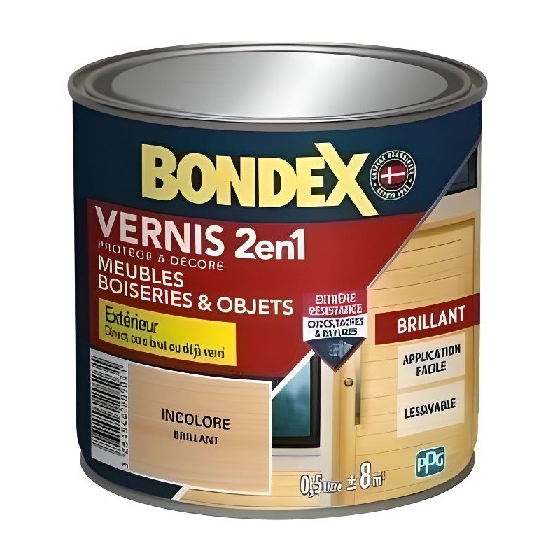 BONDEX Vernis 2 en 1 Brillant Résistance Extreme - Incolore