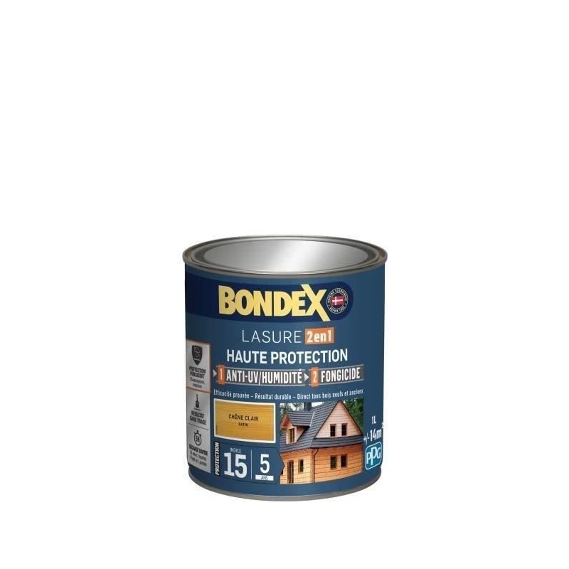 BONDEX Lasure 2 en 1 Satin Haute Protection 5 ans - Chene clair