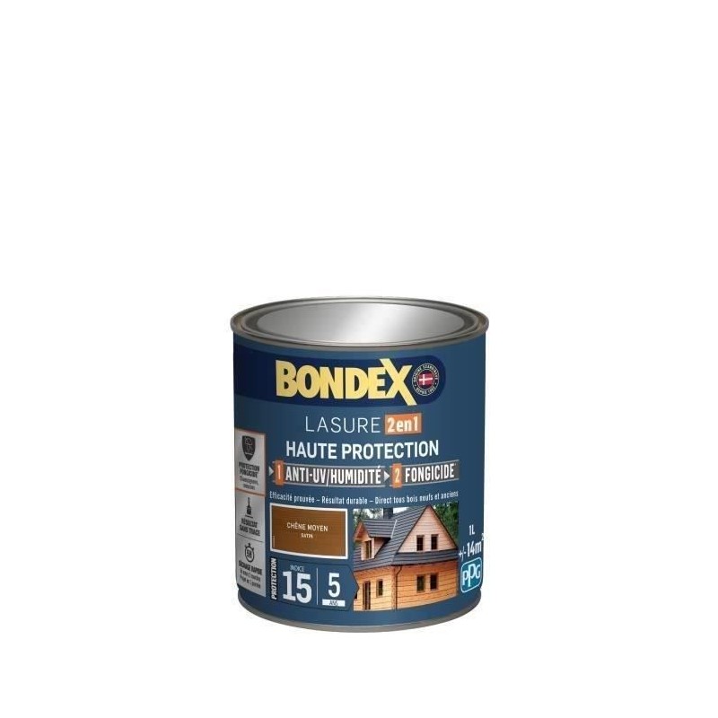 BONDEX Lasure 2 en 1 Satin Haute Protection 5 ans - Chene moyen