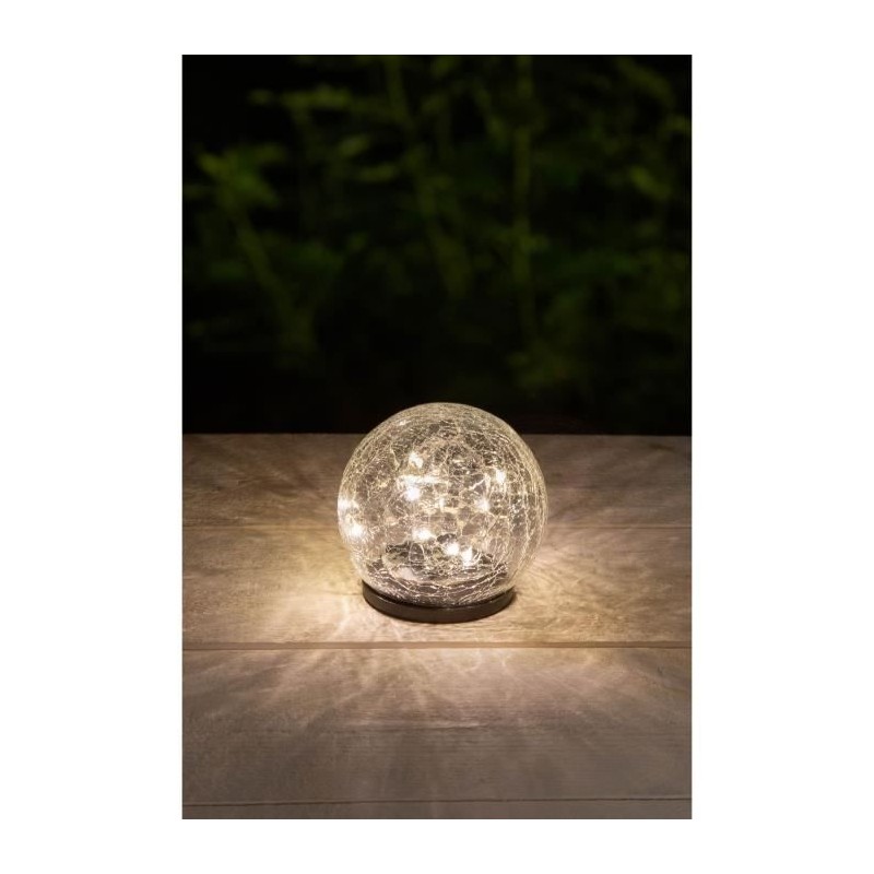 Sphere solaire GALIX - Effet verre brisé - Ø 10 cm - 15 LED blanches