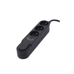 CHACON Bloc multiprise avec interrupteur 3 prises 16 A et 2 sorties USB 2A, c...