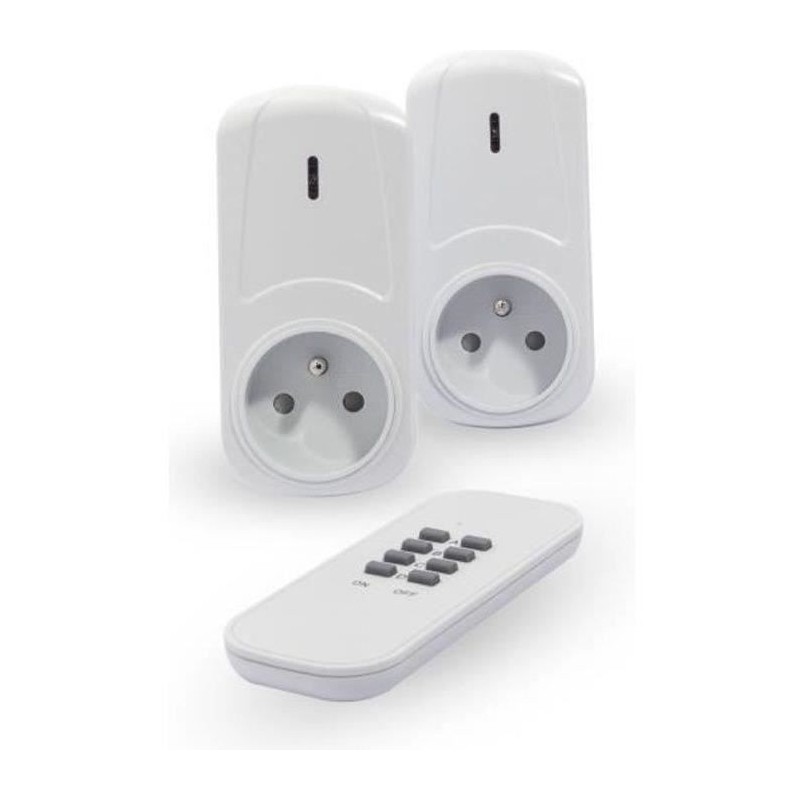 CHACON Kit de 2 prises télécommandées on/off avec télécommande