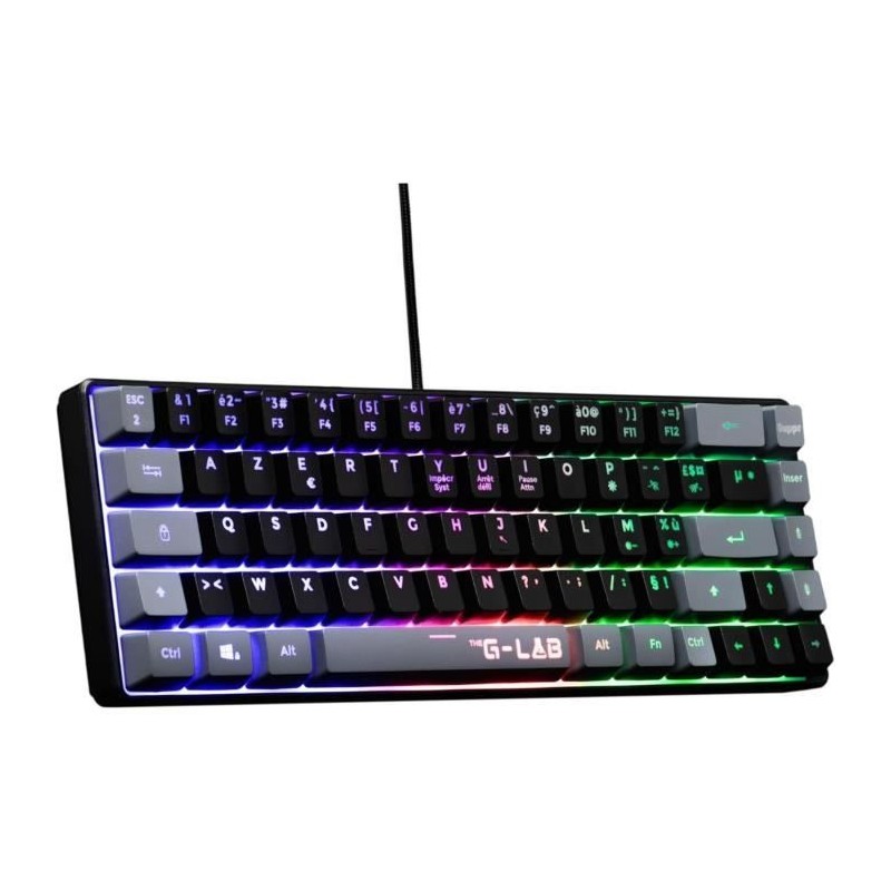 Clavier Gamer - The G-Lab - KEYZ HYDROGEN - 60% Format Compact - Rétroéclairé...