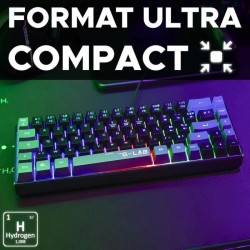 Clavier Gamer - The G-Lab - KEYZ HYDROGEN - 60% Format Compact - Rétroéclairé...