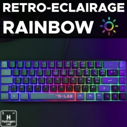 Clavier Gamer - The G-Lab - KEYZ HYDROGEN - 60% Format Compact - Rétroéclairé...