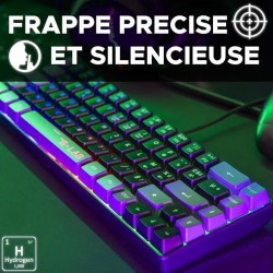 Clavier Gamer - The G-Lab - KEYZ HYDROGEN - 60% Format Compact - Rétroéclairé...