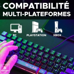 Clavier Gamer - The G-Lab - KEYZ HYDROGEN - 60% Format Compact - Rétroéclairé...