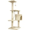 PALOMA Arbre a chat beige 40 x 40 x 114cm -  3 plateformes, 1 corde, 1 niche ...