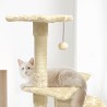 PALOMA Arbre a chat beige 40 x 40 x 114cm -  3 plateformes, 1 corde, 1 niche ...