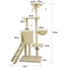 JIPSY Arbre a chat beige 79 x 34 x 138 cm - 3 plateformes, 1 perchoir, 1 nich...