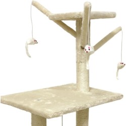 JIPSY Arbre a chat beige 79 x 34 x 138 cm - 3 plateformes, 1 perchoir, 1 nich...