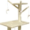 JIPSY Arbre a chat beige 79 x 34 x 138 cm - 3 plateformes, 1 perchoir, 1 nich...