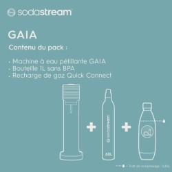 Machine a soda et eau pétillante SODASTREAM - GAIA Noire - 1 bouteille compat...