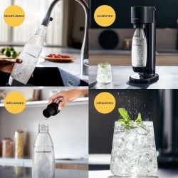 Machine a soda et eau pétillante SODASTREAM - GAIA Noire - 1 bouteille compat...