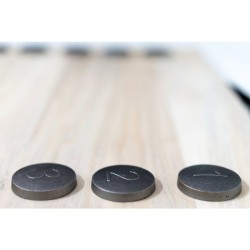 Jeu de Palet Complet MECABOIS - 12 palets en bois massif - Jeu familial tradi...