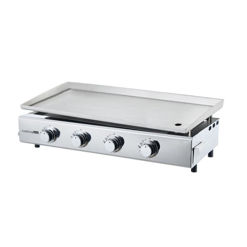 COOKING BOX Plancha a gaz BRASILIA - 4 feux - 10kW - 84x41x24,5 cm - Tout ino...