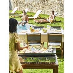 COOKING BOX Plancha a gaz BRASILIA - 4 feux - 10kW - 84x41x24,5 cm - Tout ino...