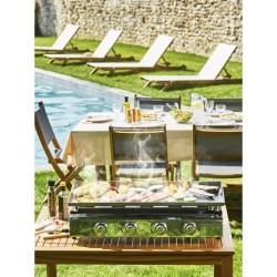 COOKING BOX Plancha a gaz BRASILIA - 4 feux - 10kW - 84x41x24,5 cm - Tout ino...