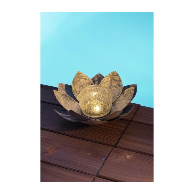 Nénuphar solaire - GALIX - Boule craquelée - 7 Lumens - 8 heures d'éclairage ...