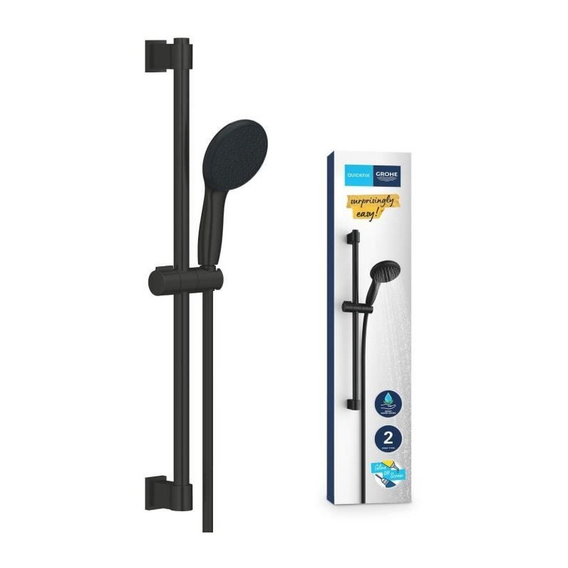 Ensemble de douche avec pommeau 2 jets, barre 60cm et flexible 1,75m - GROHE ...