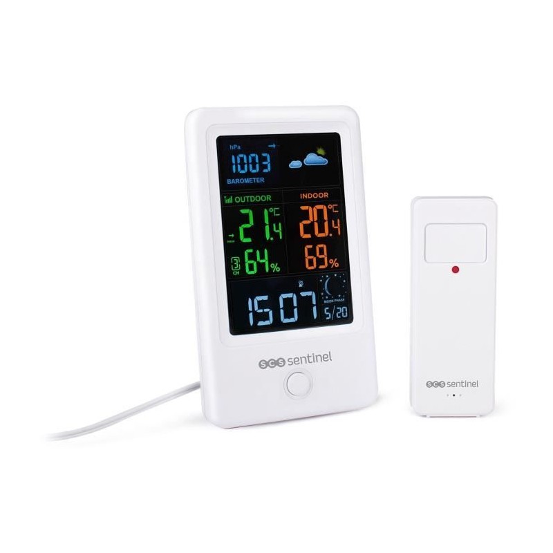 Station météo avec sonde extérieure sans fil - SCS SENTINEL - HCN0076 MeteoCo...
