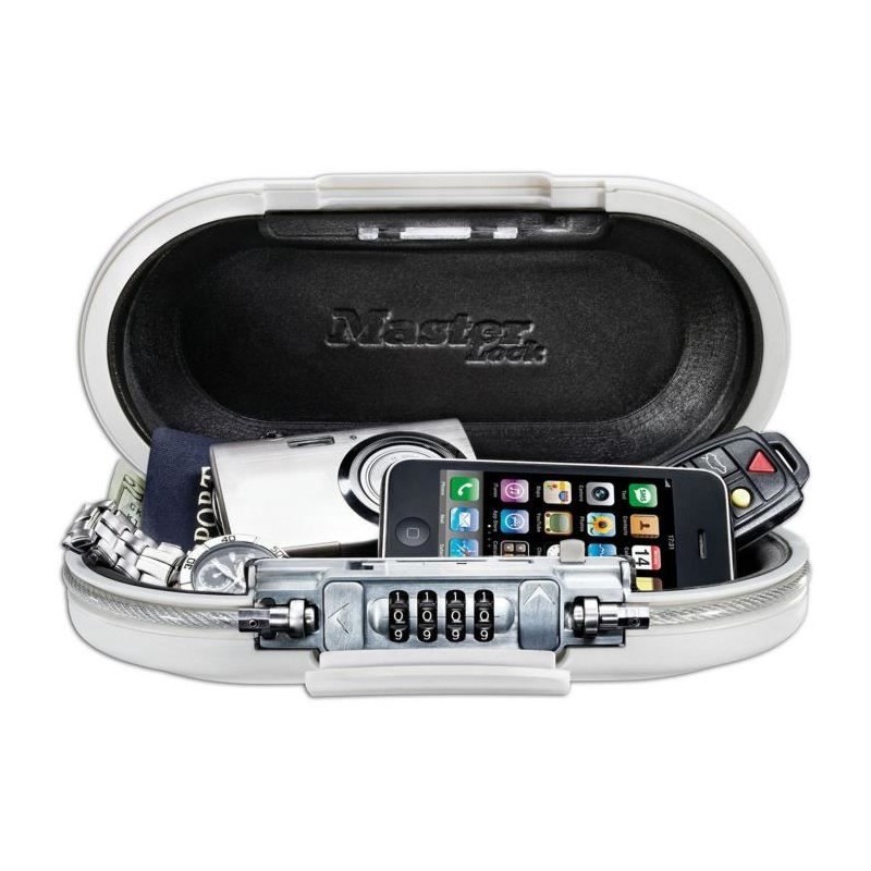 Mini Coffre-fort Portable - MASTER LOCK - 5900EURDWHT - Avec Câble - Combinai...