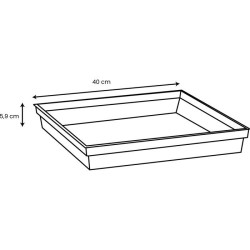 Soucoupe Carrée 40 cm - EDA -Toscane - 40 x 40 x H. 5,9 cm - Gris Anthracite