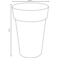 Vase haut Rond Ø 46 cm - EDA - Toscane - 67 L - Ø 46 x H. 65 cm - Gris Anthra...