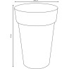 Vase haut Rond Ø 46 cm - EDA - Toscane - 67 L - Ø 46 x H. 65 cm - Gris Anthra...