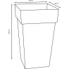 Pot de fleurs haut Carré 39 cm - EDA - Toscane -  62 L - 39 x 39 x H. 65 cm -...
