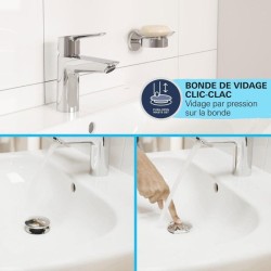 Mitigeur monocommande lavabo GROHE QUICKFIX Start - économie d'eau - bonde cl...