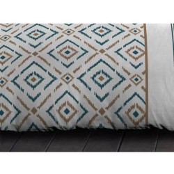 Parure de couette microfibre Ethno - 1 housse de couette 140x200 cm + 1 taie ...