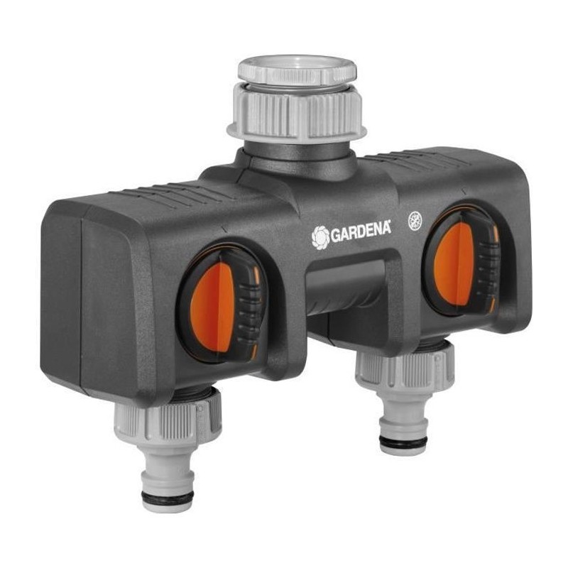 GARDENA Sélecteur d'arrosage 2 voies – Double sorties d'eau indépendantes – C...