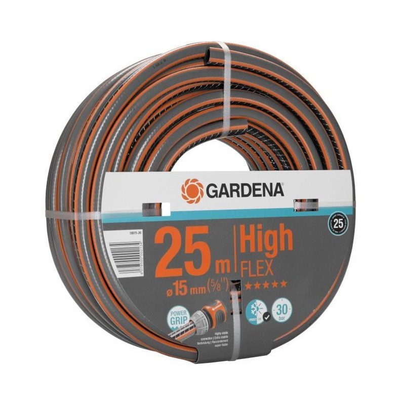 GARDENA Tuyau d'arrosage Comfort HighFlex – Longueur 25m – Ø15mm – Anti noeud...