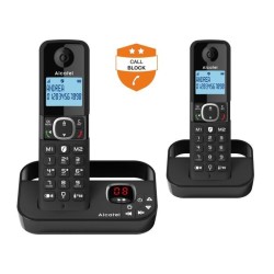 Téléphone fixe sans fil - ALCATEL - F860 voice duo noir - Avec fonction bloca...