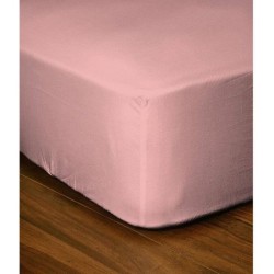 Drap-housse - LOVELY HOME - LH71624 - 160x200+35 cm - Rose
