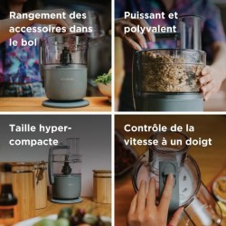 Robot multifonction KENWOOD FDP22.000GY - 1 vitesse + Pulse - 650W - Bol 1,3L...