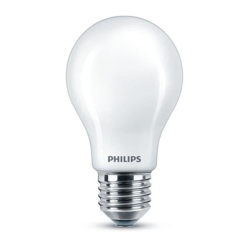 Ampoule standard LED PHILIPS Non dimmable - Verre dépoli - E27 - 60W - Blanc ...