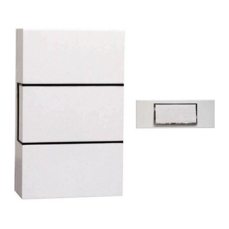 Carillon filaire CHACON - 1 mélodie - Bouton poussoir avec rétroéclairage - B...