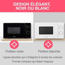 Micro-ondes OCEANIC MO20B11 Noir l 45,4 x H26,1 x P32,6 cm - 20L