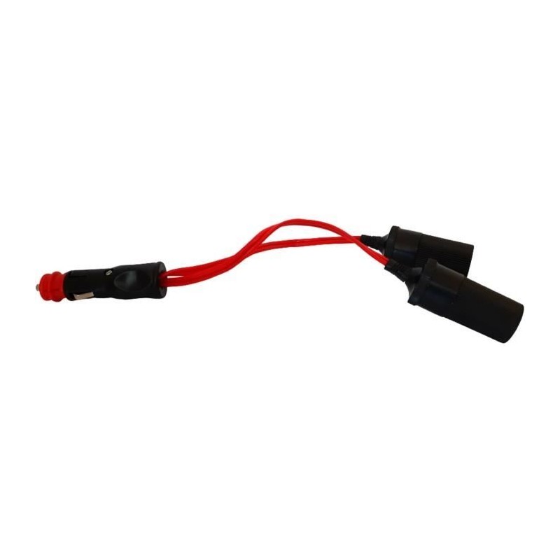 Double prise allume-cigare 12/24V - HTC EQUIPEMENT - Avec prise universelle 1...