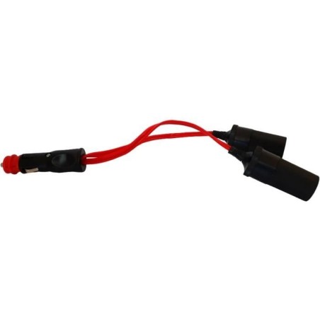 Double prise allume-cigare 12/24V - HTC EQUIPEMENT - Avec prise universelle 1...