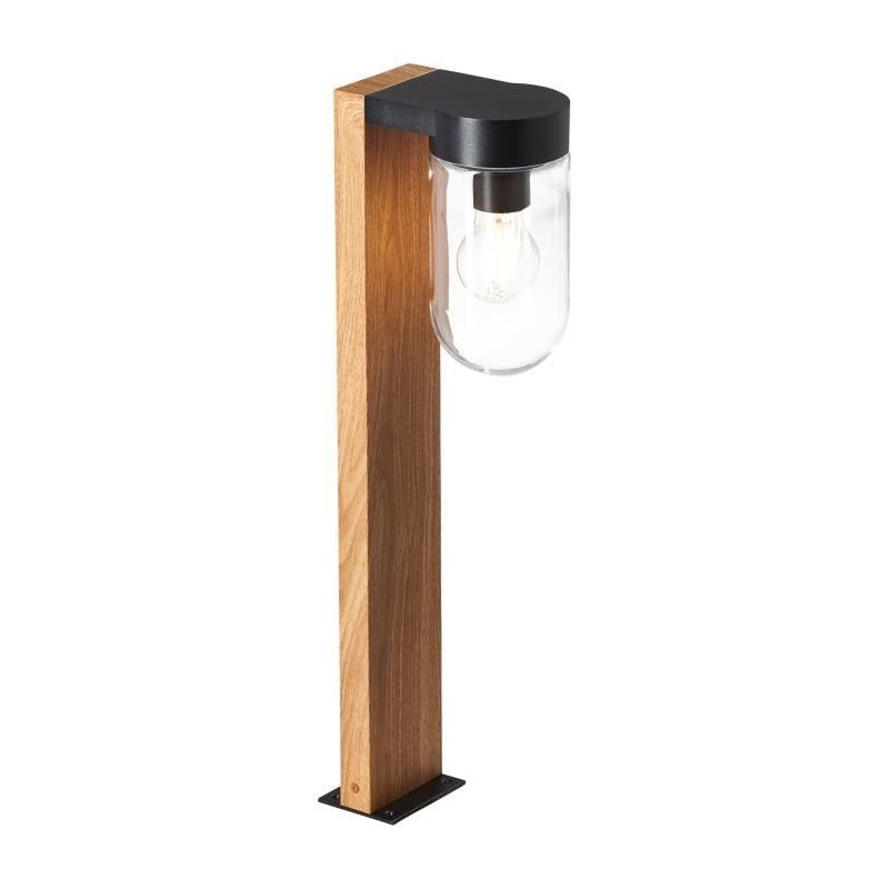 Borne extérieure CABAR - BRILLIANT - bois foncé/noir - métal/verre E27 1x40W