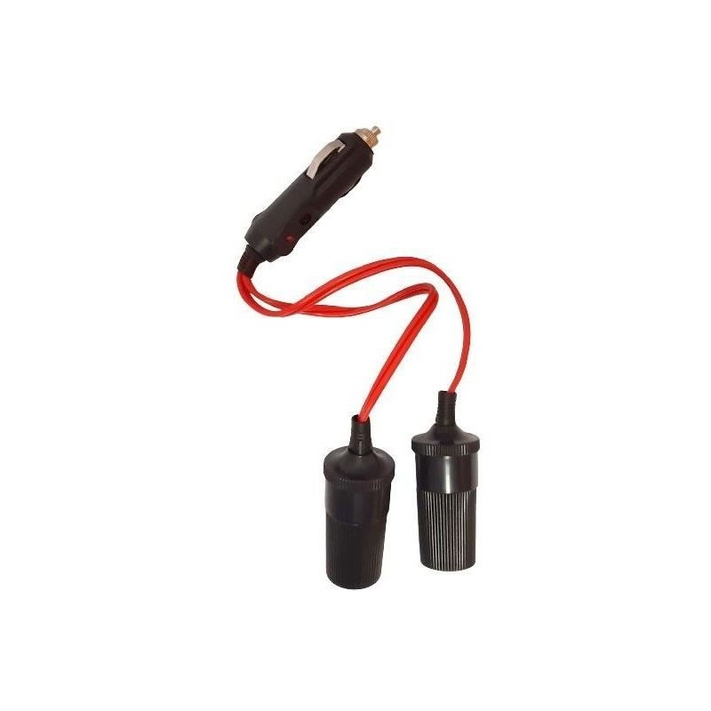 Double prise allume-cigare 12/24V - HTC EQUIPEMENT - Avec led 10A et Cable ro...